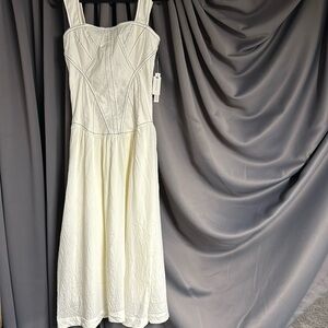Anthropologie Sleeveless Square neck twofer midi dress